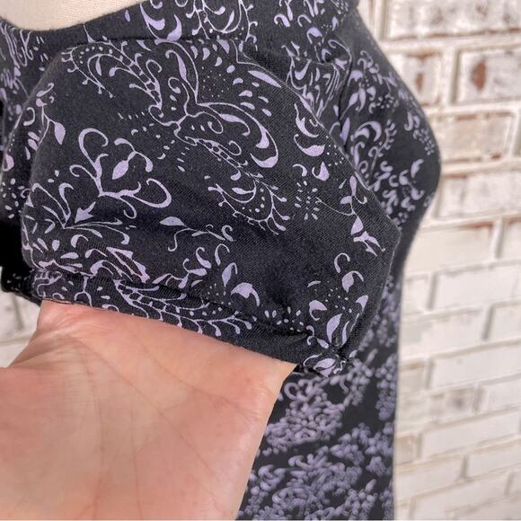 Guess Jeans Navy Floral Off Shoulder Tie Back Short Sleeve Mini Dress L - Picture 5 of 10